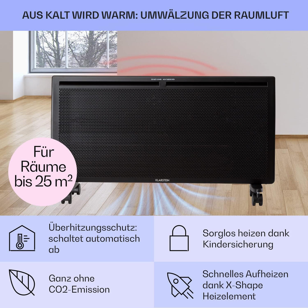 Klarstein Elektroheizung, Konvektor & Infrarotheizung Freistehend, Elektroheizung Energiesparend, Er