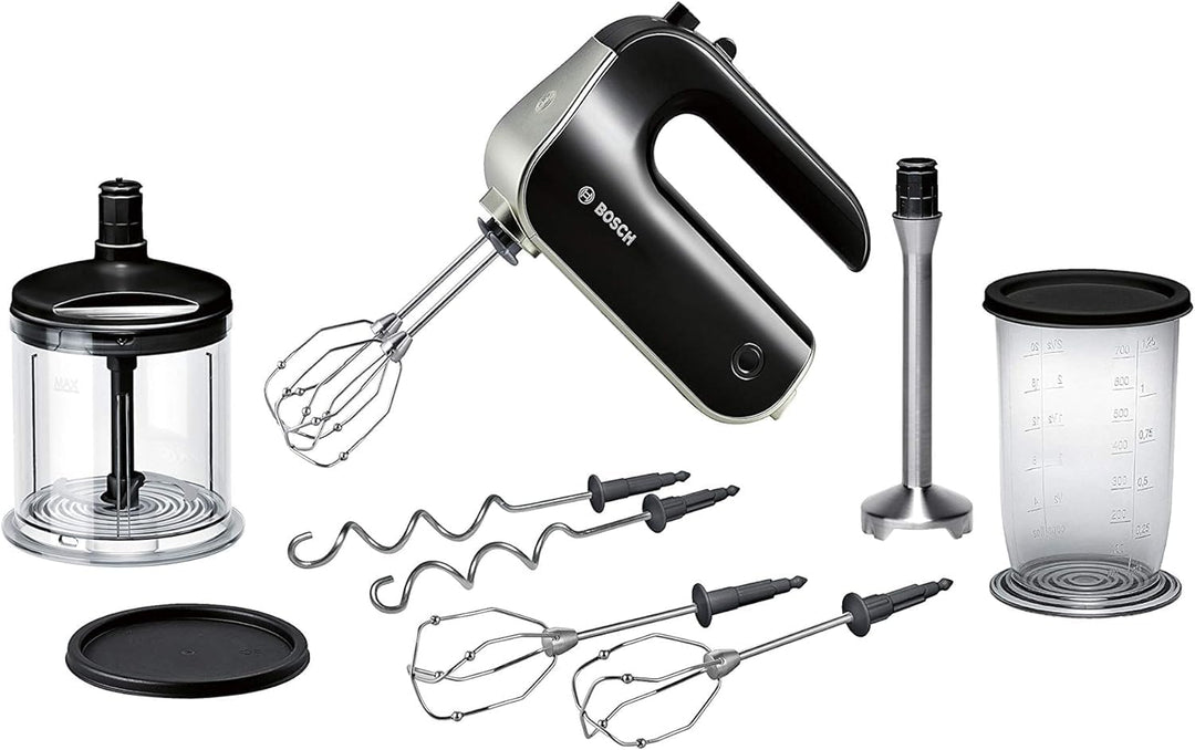Bosch Handrührer HomeProfessional MFQ4885DE, 2 Rührbesen, 2 Edelstahl-Knethaken, Zerkleinerer, Pürie