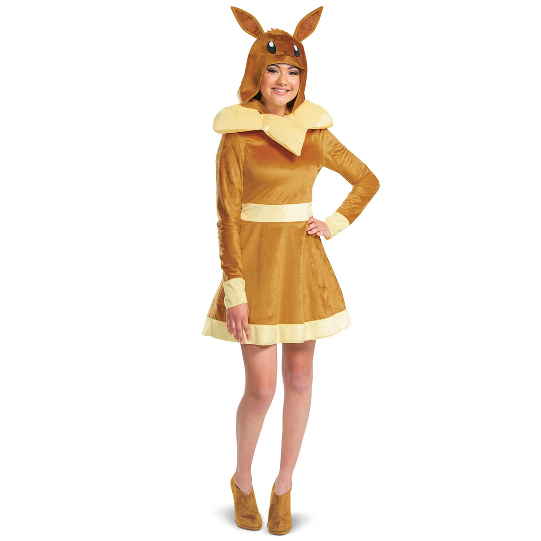 Disguise Eevee Costume, Official Pokemon Deluxe Adult Costume and Headpiece 12-14, 12-14