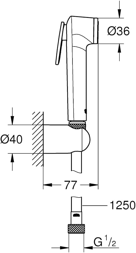 GROHE Tempesta-F - Handbrause mit Wandhalterset (1 Strahlart, Kunststoff, mit Wandhalterung und Schl