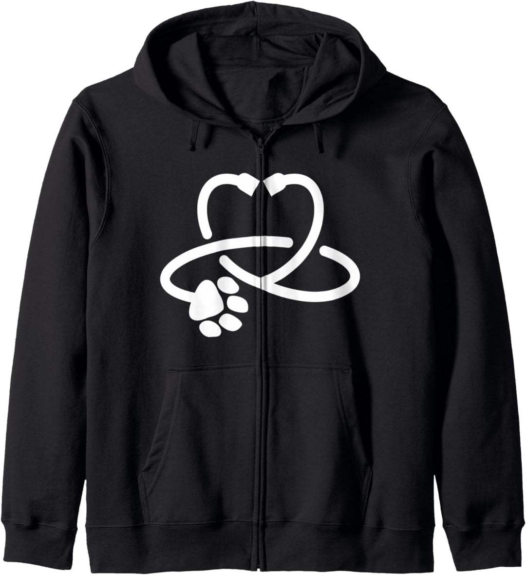 Tierarzt T-Shirt Herz Stethoskop Tier Pfote Kapuzenjacke