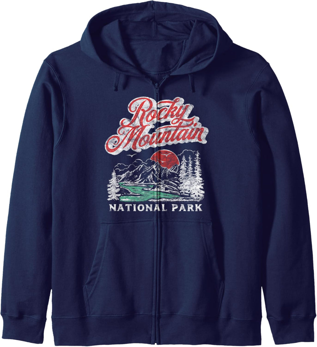 Rocky Mountain National Park Retro 80's Mountains Graphic Kapuzenjacke