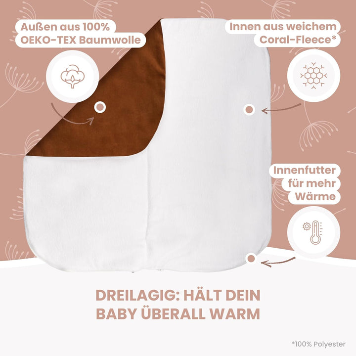 MIMUSELINA Einschlagdecke Babyschale Winter Universal | 2-in-1 Fusssack (92x46 cm) & Decke (92x92 cm