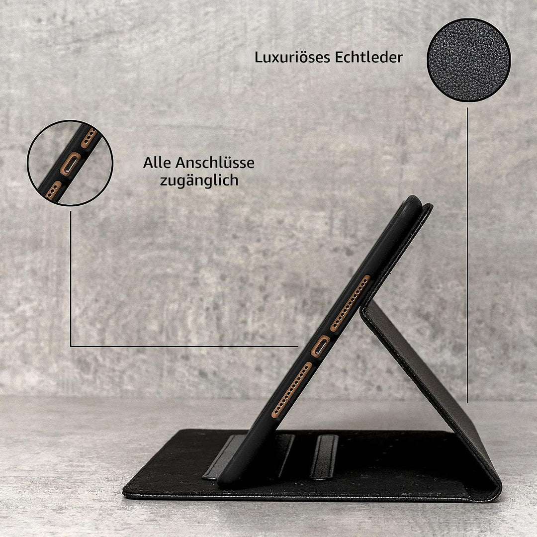 Porter Riley - Lederhülle für iPad 10. Generation (10.9") Ausgabe 2022. Premium Echtleder Standhülle