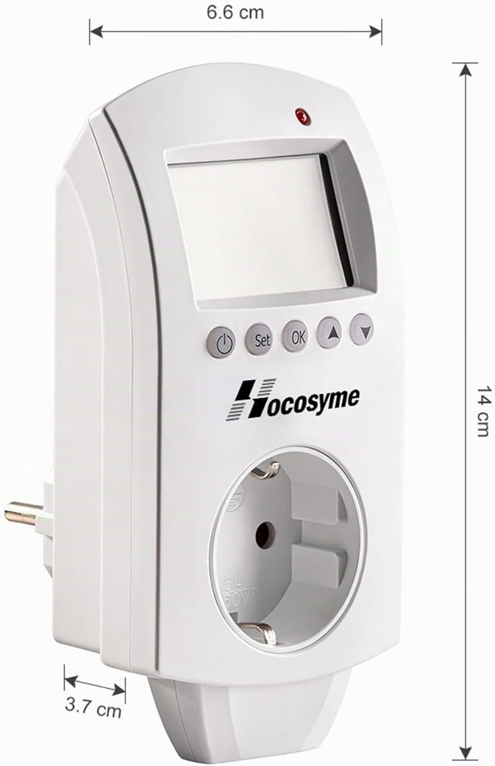 Hocosyme Infrarotheizung Thermostat Steckdose, Steckdosenthermostat Programmierbare für Elektrische