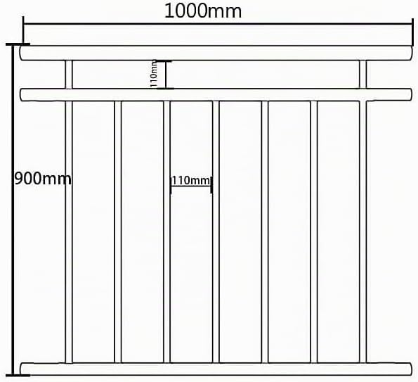 Mucola Edelstahl Balkongeländer Fenstergeländer 90x100cm – Französischer Balkon Absturzsicherung | G