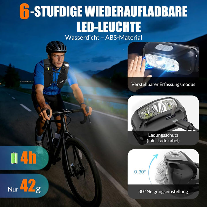 Laufweste Damen mit 2 Faltbare Trinkflasche 500ml, Trinkweste Laufen Herren, Running Vest Laufrucksa