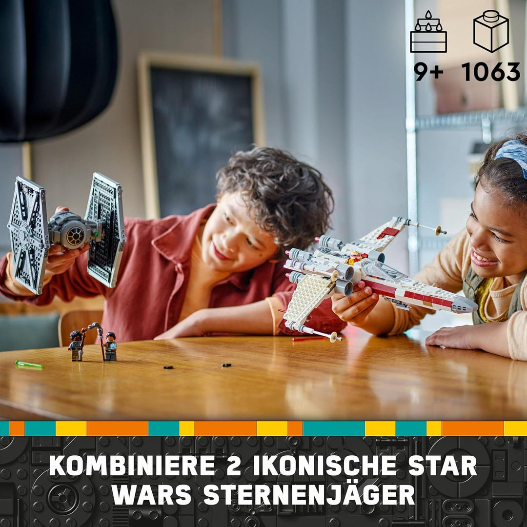 LEGO Star Wars Mashup aus TIE Fighter & X-Wing, baubare Spielzeug Sternjäger, Geschenkidee für Kinde