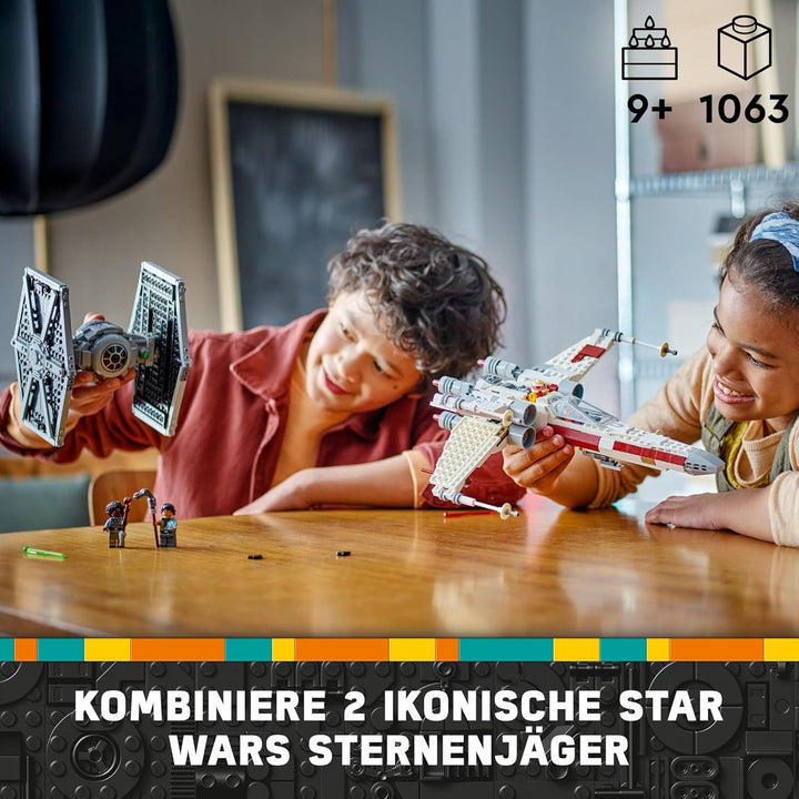 LEGO Star Wars Mashup aus TIE Fighter & X-Wing, baubare Spielzeug Sternjäger, Geschenkidee für Kinde