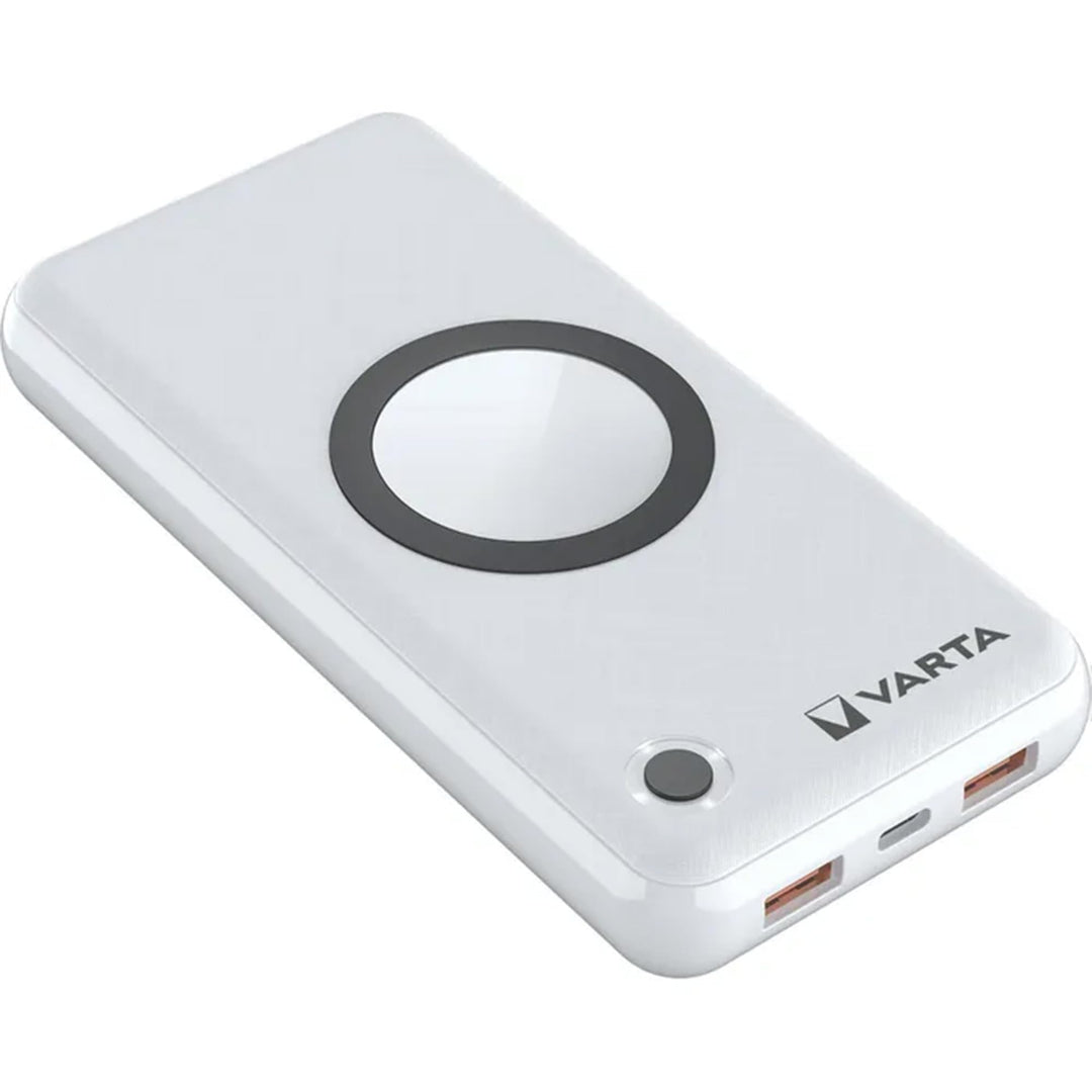 VARTA 2 in 1 Power Bank und Wireless Charger, kabelloses Ladegerät, Powerbank 20000mAh, LED Ladestan
