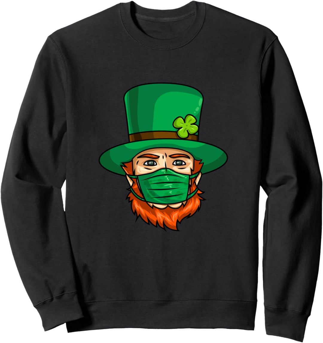 Kobold trägt eine Maske Lustiges St. Patrick's Day Trinken Sweatshirt