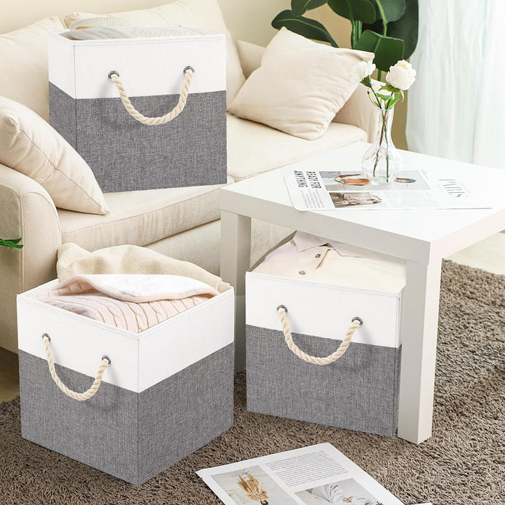 Yawinhe Aufbewahrungsbox, Faltbare Aufbewahrungsboxen ohne Deckel, Waschbare, Offene Stoffbox, für S