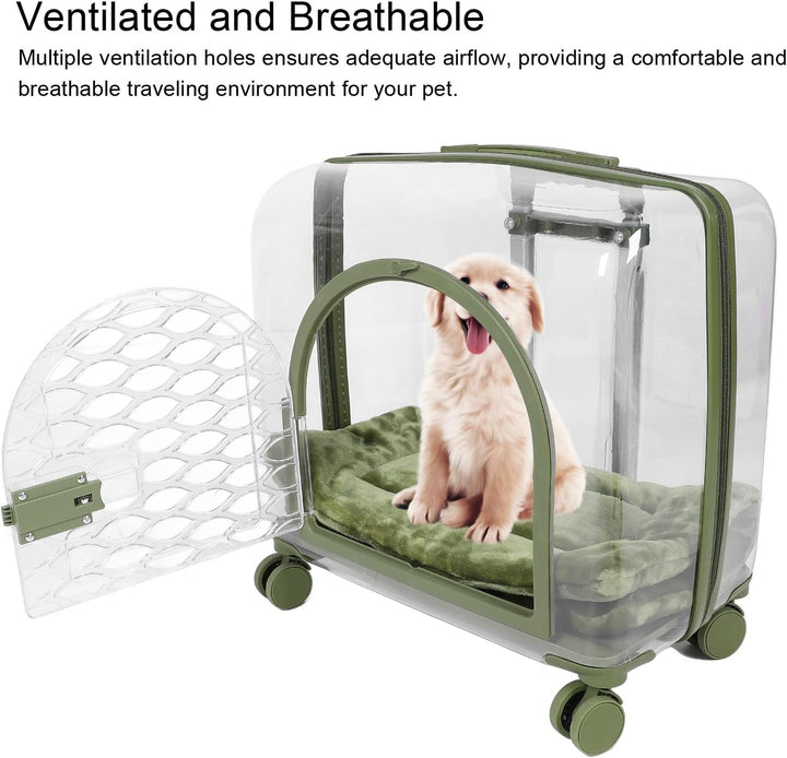 Transparente Transportbox für Haustiere, Vollständig Atmungsaktive Katzentransportbox mit Einziehbar