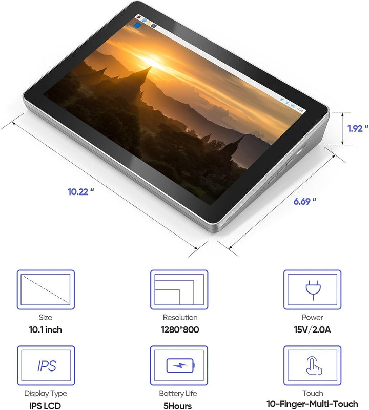 SUNFOUNDER RasPad 3.0 - EIN All-in-One für Raspberry Pi 4B Tablet mit 10,1" Touchscreen und integrie