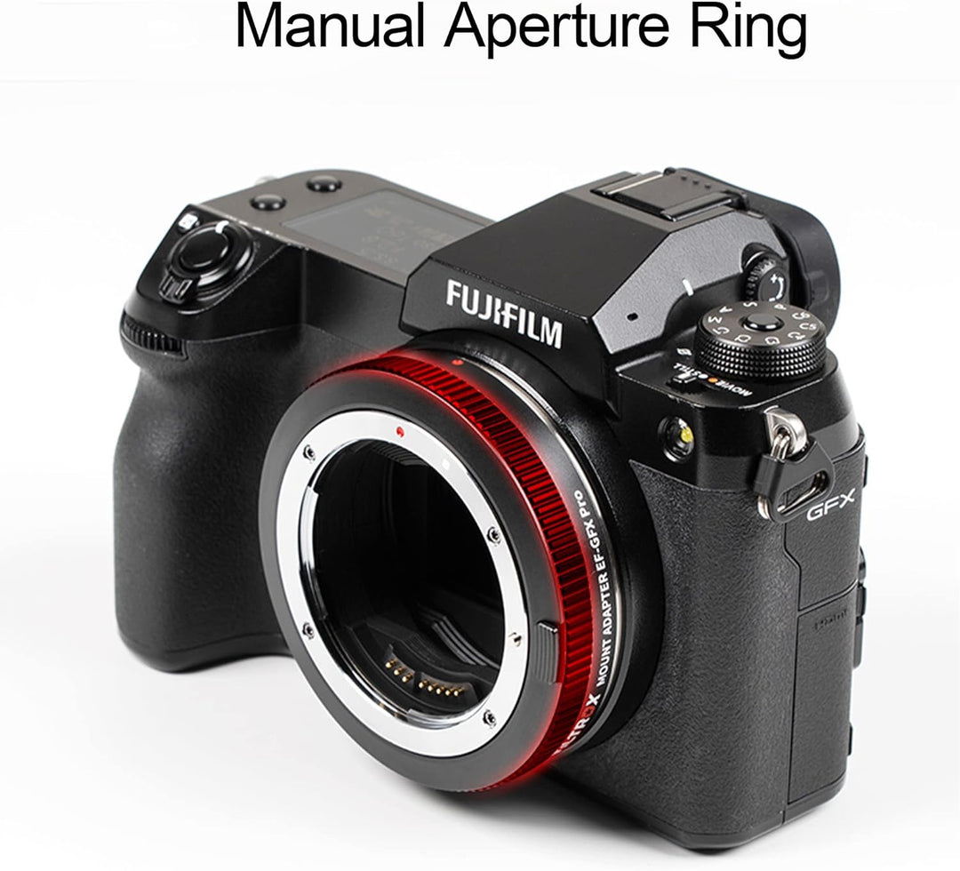VILTROX EF-GFX Pro Bajonettadapter,Autofokus Adapter Objektivadapter mit Manueller Blendenring für C