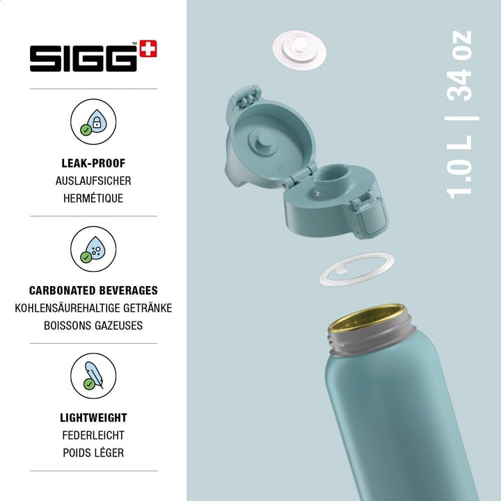 SIGG - Alu Trinkflasche - WMB ONE - Made in Switzerland - ClimatePartner - Kohlensäure geeignet - Au