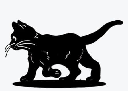 Generisch NEU !! Süsse Katze ca. 35 cm breit aus Metall in hochwertig schwarzer Pulverbeschichtung D