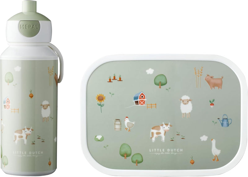 Mepal - Lunch-Set Campus Little Dutch - Set für Kinder mit Pop-up Trinkflasche & Lunch Box - Lunch-S