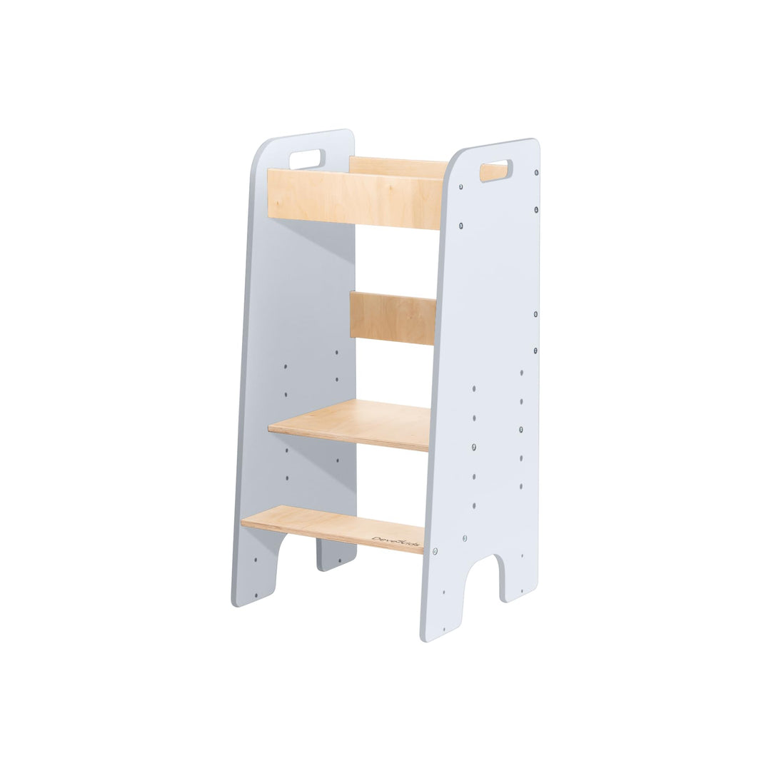 Lernturm ab 1 Jahr, höhenverstellbar mit 5 Ebenen, belastbar bis 110kg - Montessori Learning Tower (