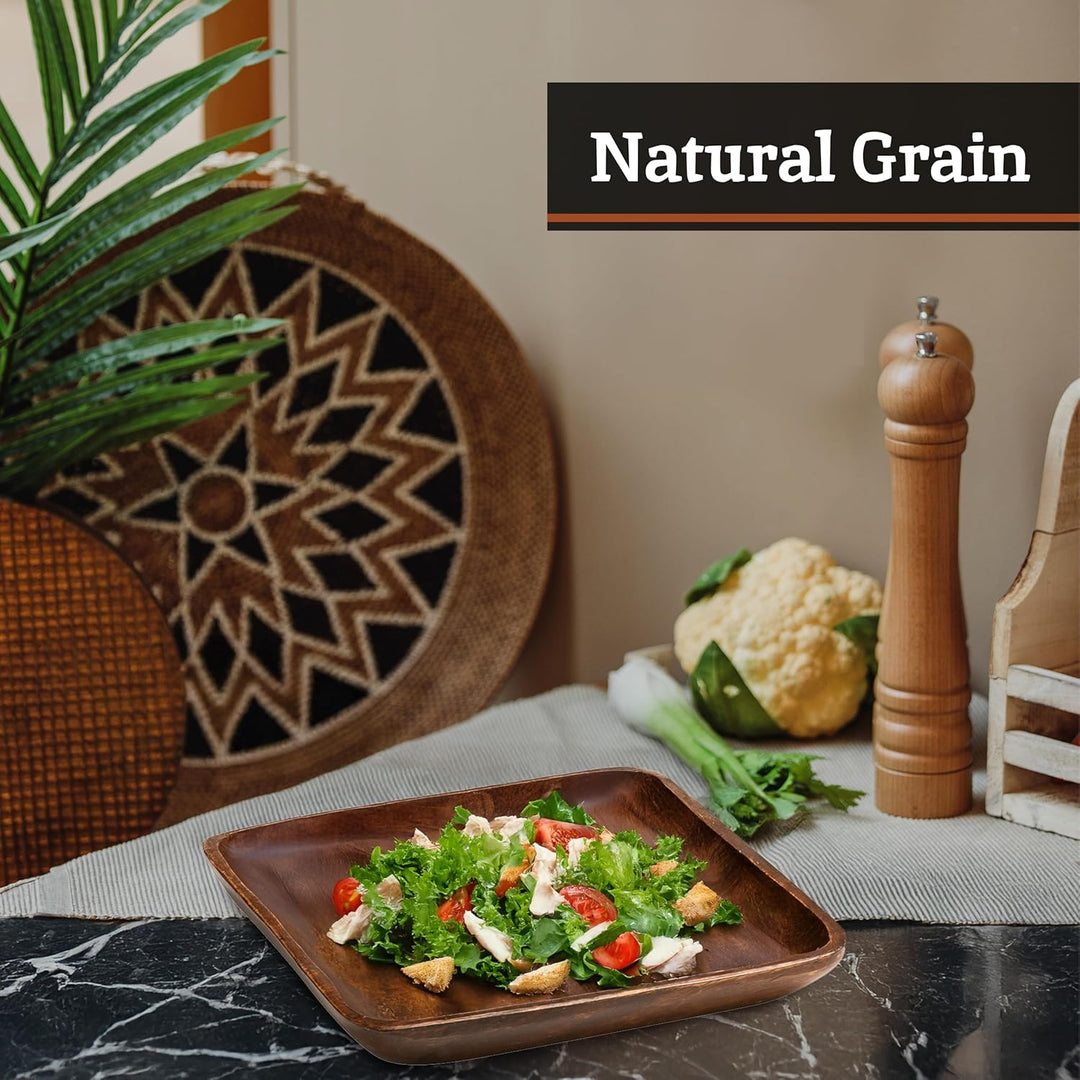 Premier Housewares Kora Servierplatte, Akazienholz, H4 x W25 x D25cm, Brown