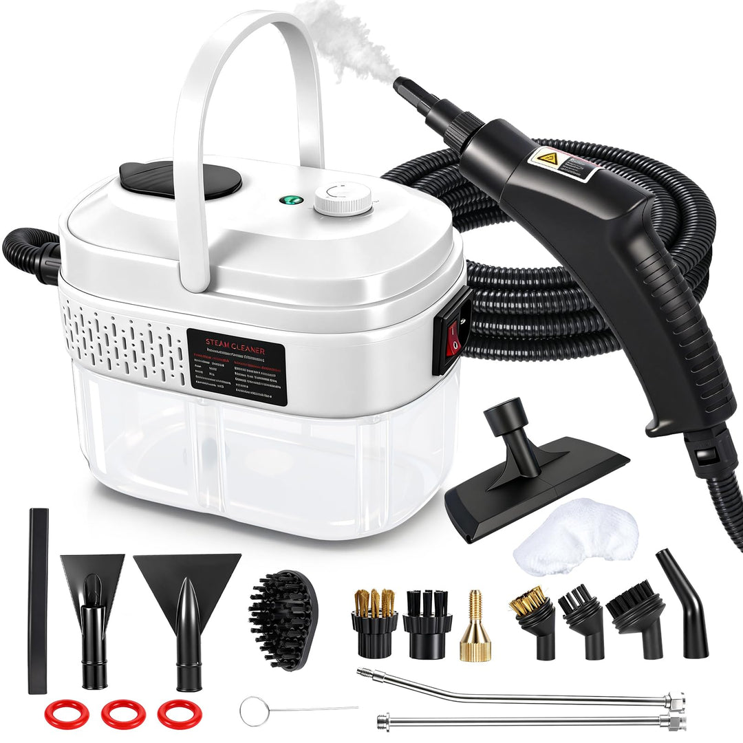 Dampfreiniger Handgerät mit 14 Zubehör, 1500W Mehrzweck Steam Cleaner, Dampfdruck 3Bar, Aufheizzeit
