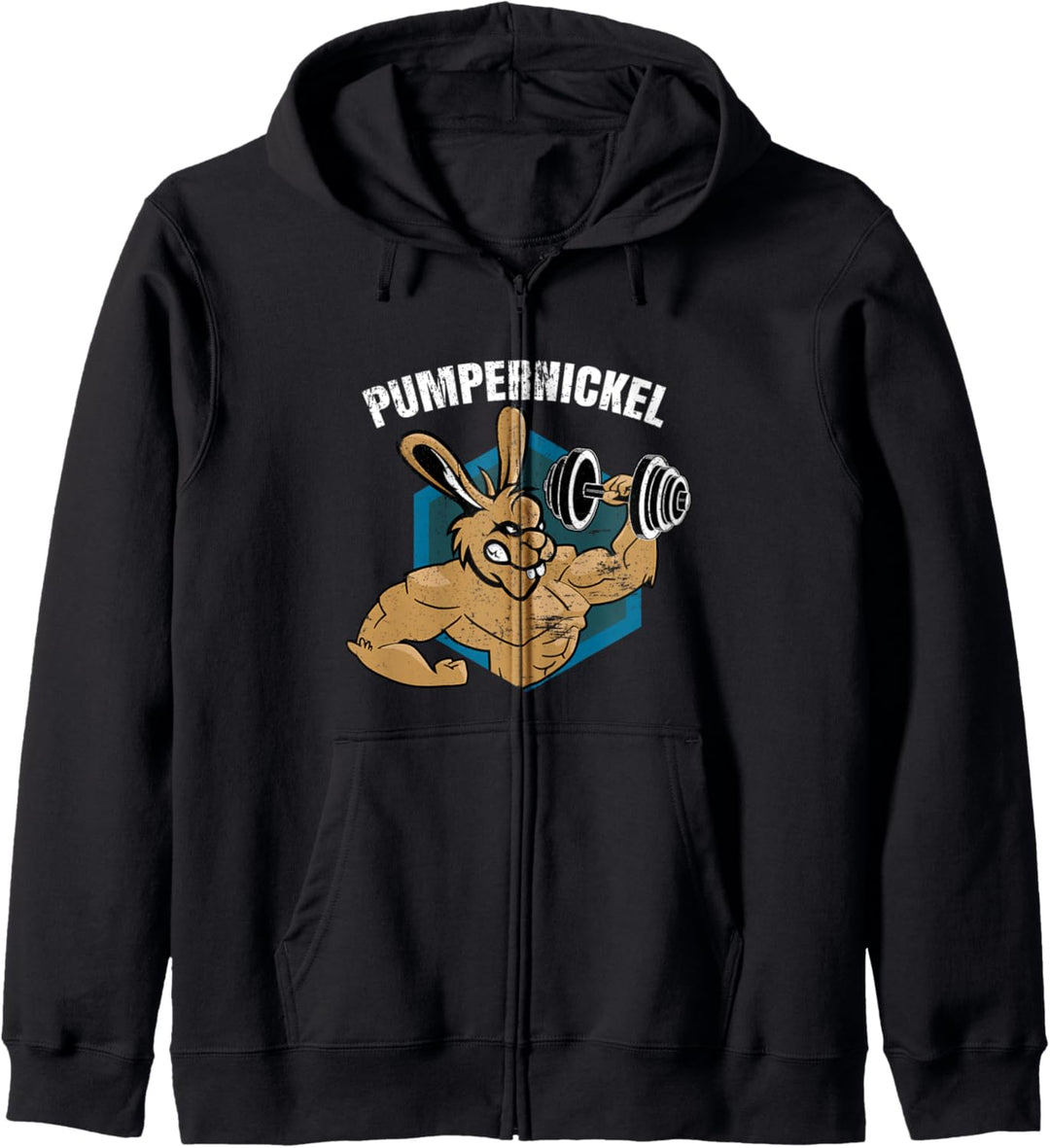 Pumpernickel Fit Fitness Gym Workout Hase Kaninchen Kapuzenjacke