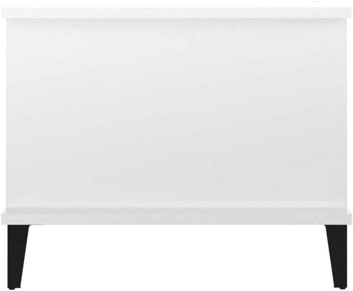 FIRBNUS Couchtisch Weiss Hochglanz Wohnzimmertisch Modern 90x50x40 cm Side Table Beistelltisch Stilv