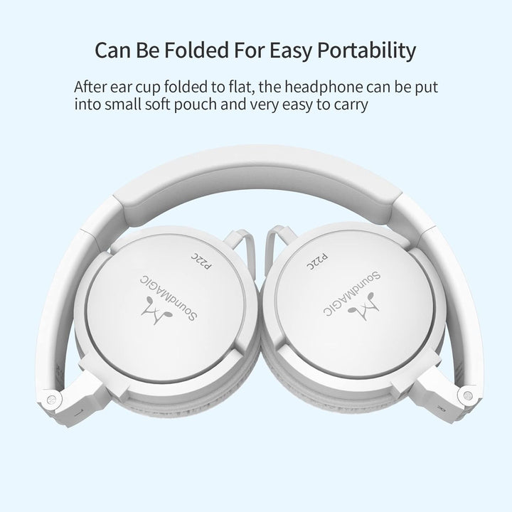 SoundMAGIC P22C On-Ear Headphones Portable Hi Fidelity Stereo Wired Lightweight Foldable Headphones