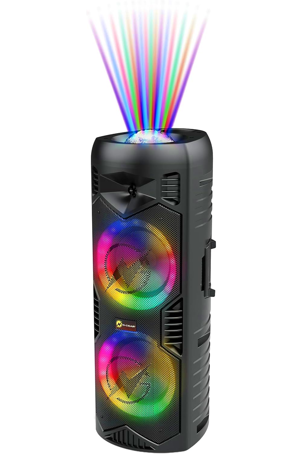 N-Gear LGP-5150 Black Tragbarer Bluetooth Partylautsprecher mit 200 W Ausgangsleistung, 87 dB Empfin