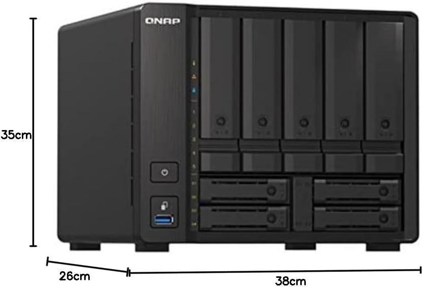 QNAP TS-h973AX-8G 9 Bay Quad-Core QuTS hero NAS-Gehäuse, unterstützt U.2 NVMe SSD und 10GbE/2,5GbE K
