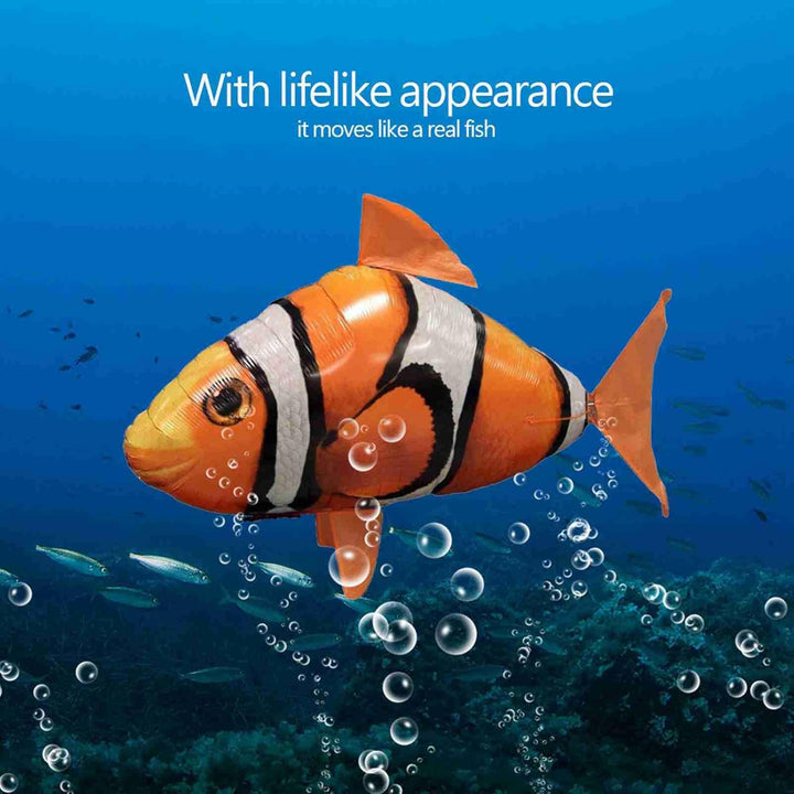 Fernbedienungskontrolle Fliegendes Haifikett RC Aufblasbare Ballon Hai Clownfish Dekoration Anti-Gra