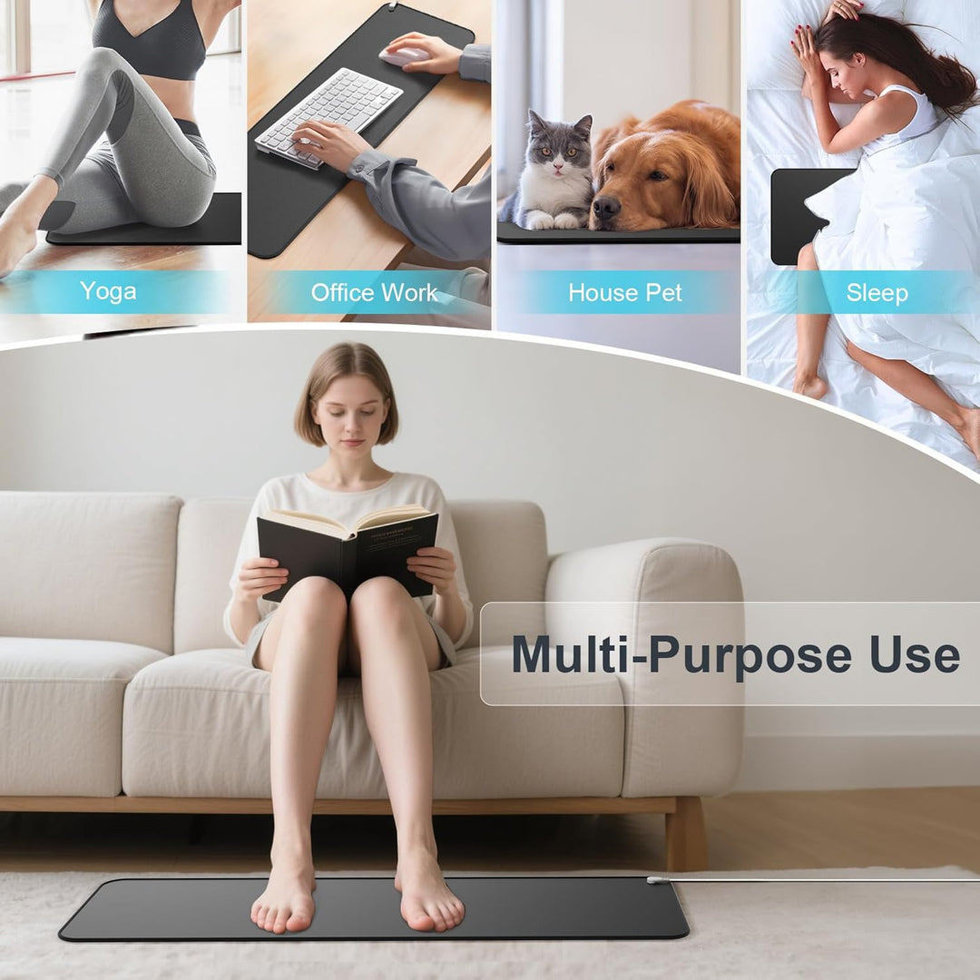 Kidken Erdungsmatte, Premium Carbon-infundiertes Vegan-Leder, zur Angstlinderung und Energieerhöhung