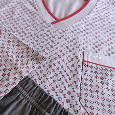 e.VIP® Herren Pyjama Ken S 2315 aus 100% Baumwolle XXL Grau/Marine, XXL Grau/Marine
