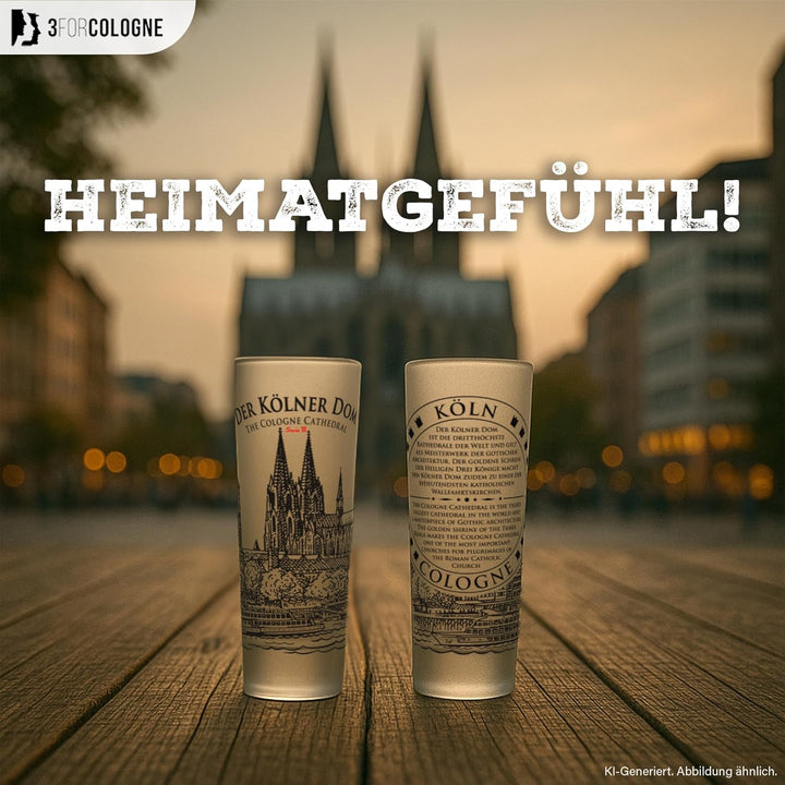 3forCologne Schnapsgläser 6,5cl | 6er Set | Kölner Dom| Pinnchen, Shotgläser, Tequila, Vodka, Obstle
