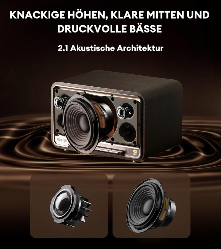 EDIFIER D32 Wireless Speaker, Hi-Res Audio, LDACAACALAC, Bluetooth V5.3, 60W(RMS), 2.1 Akustik Archi