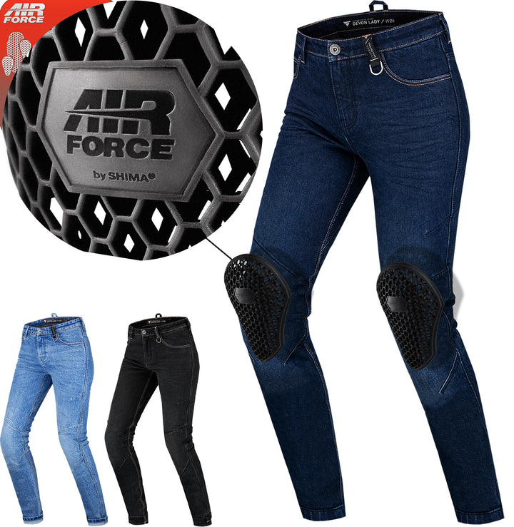 SHIMA DEVON Motorradjeans - Belüftete Elastische Slim Fit Biker Motorradhose mit FiberQL-Verstärkung