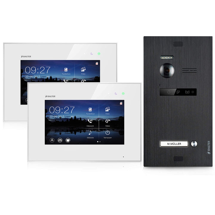 Balter EVO Video Türsprechanlage ✓ Touchscreen 7 Zoll Monitor ✓ 2-Draht Bus ✓ Türstation für 1 Famil