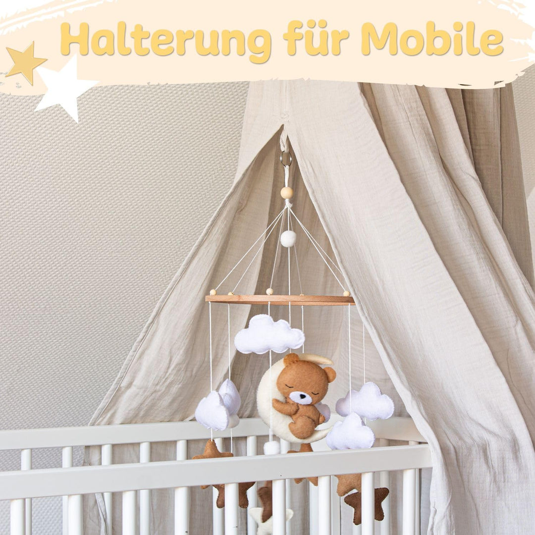 Betthimmel Babybett Stoff 130 cm – Weicher Musselin Baldachin ohne Ständer – Himmel Babybett &amp; Kinde