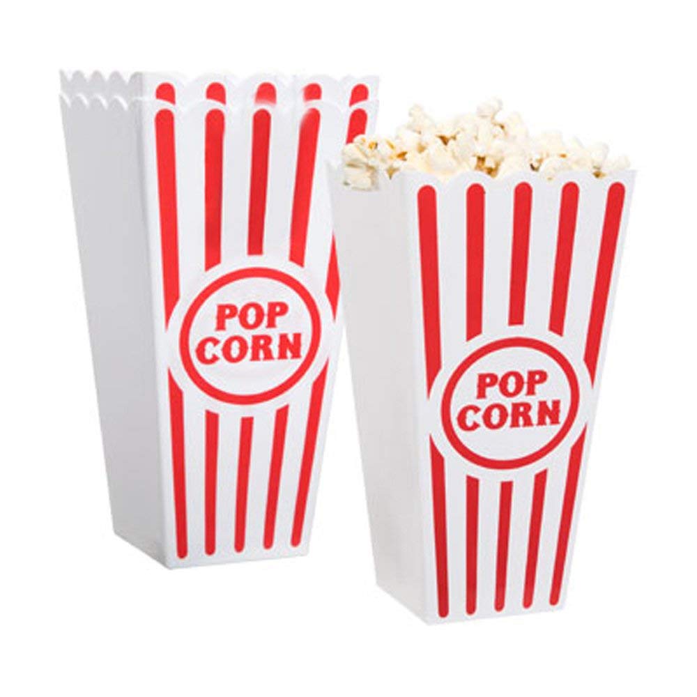 Novelty Place Kunststoff rot & weiss gestreiften klassischen Popcorn-Behälter für Movie Night - 7,8
