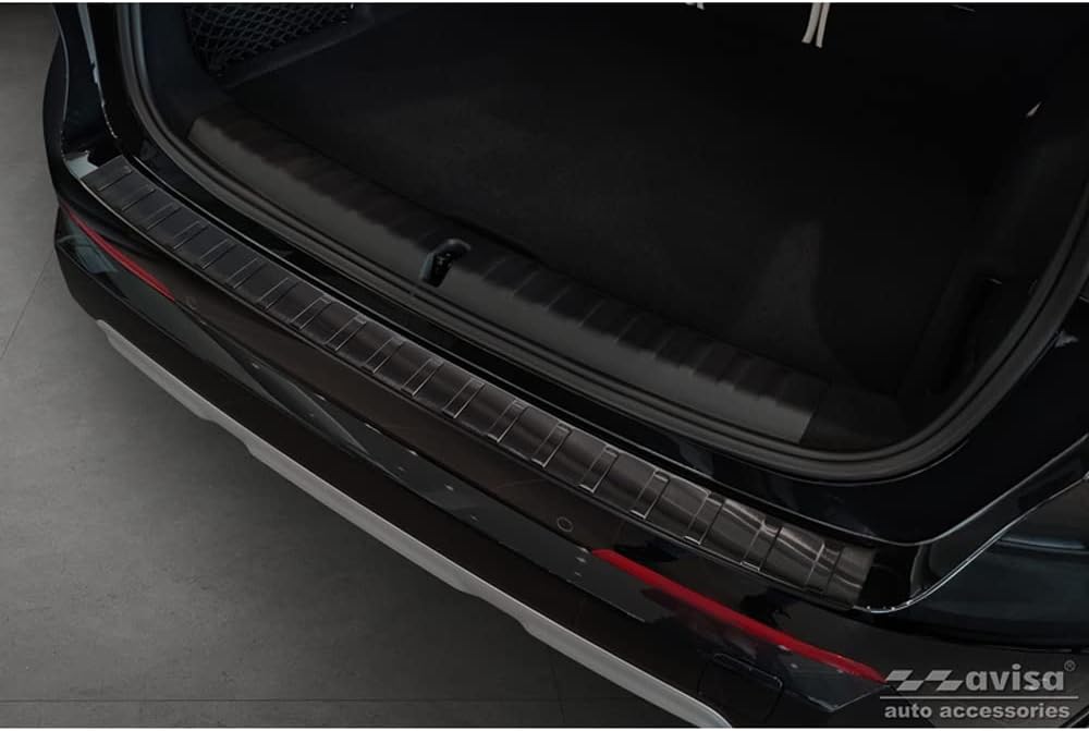Avisa Schwarz Edelstahl Heckstossstangenschutz kompatibel mit BMW X1 U11 / U11 xLine 2022- 'Ribs'