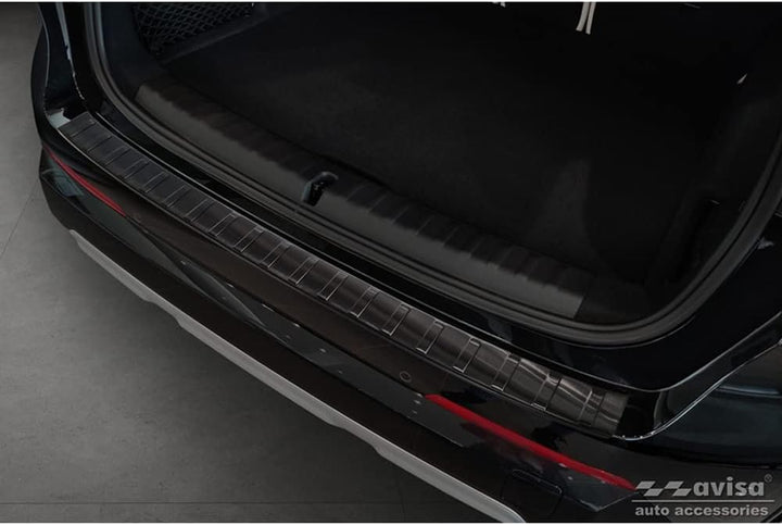 Avisa Schwarz Edelstahl Heckstossstangenschutz kompatibel mit BMW X1 U11 / U11 xLine 2022- 'Ribs'