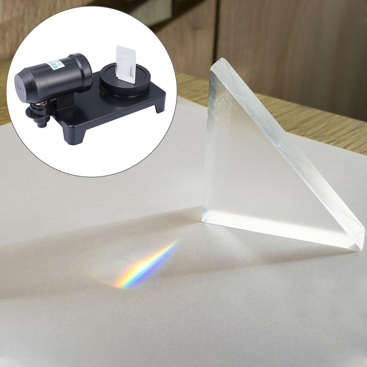 DEARMAMY Physikalisches Optik Lehrmittel Prisma mit Stabilem Ständer Lichtstreuungs Demonstrator für