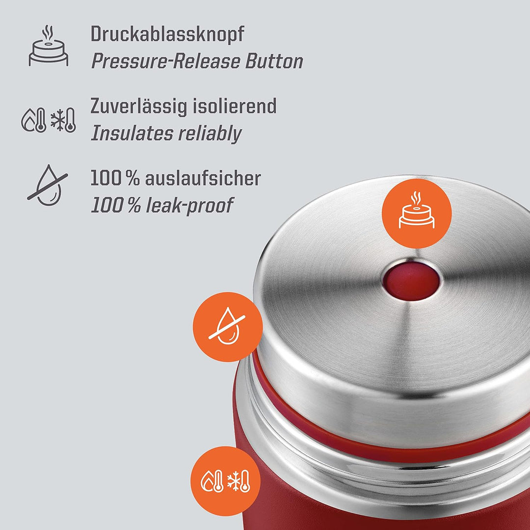 Esbit Thermobehälter Sculptor für Essen - Warmhaltebehälter 1000 ml in Burgundy - aus Edelstahl für