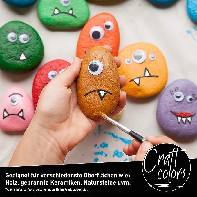 Craft colors® hochwertige Acrylfarben - Set 10 x 750ml (XL) deckende Malfarbe | Made in Germany | ge