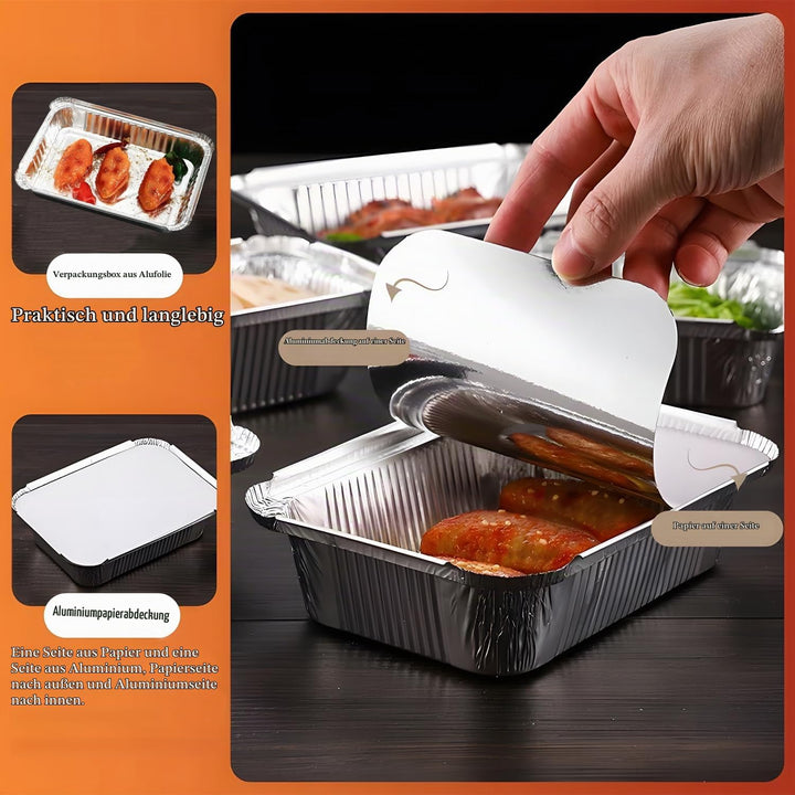 40 Stück Aluschalen mit deckel,Bräter mit deckel,Aluschalen Grill,Grillschalen Aluminium 2200ml/1000