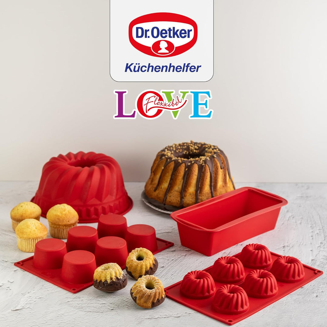 Dr. 1251 Oetker Muffinform aus Silikon 6er Cups Flexxibel, Silikonform für Muffins, Form aus hochwer