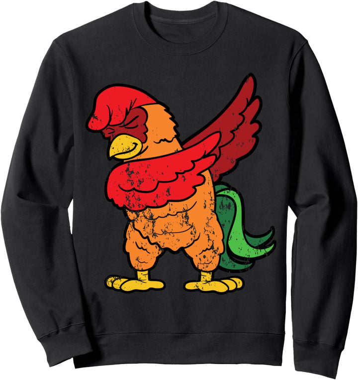 Retro Vintage Grunge Style Dabbing Dab Hühner Huhn Fun Tiere Sweatshirt