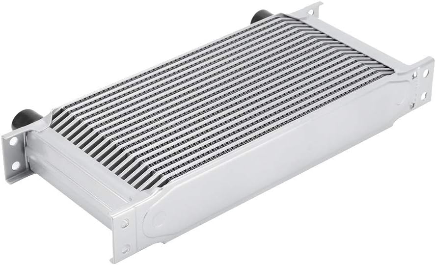 KSTE Ölkühler Universal, 19-Row britischen Typ Motor Motorölkühler Kühler Kühlsystem Silber