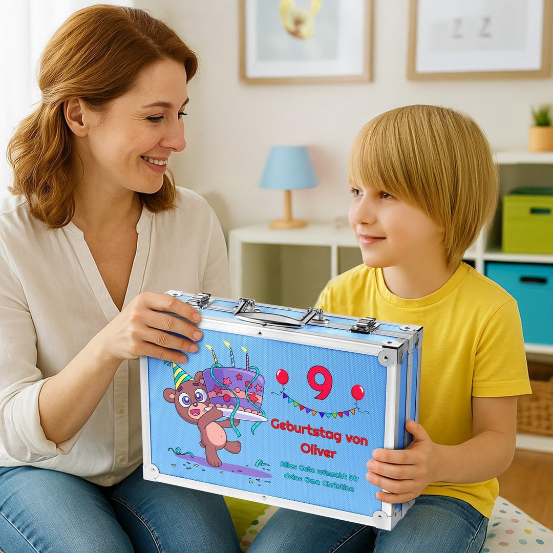 Maverton personalisiertes Kunstset für Kinder - 118-teilig Malkoffer - Buntstifte Koffer Set - Gesch