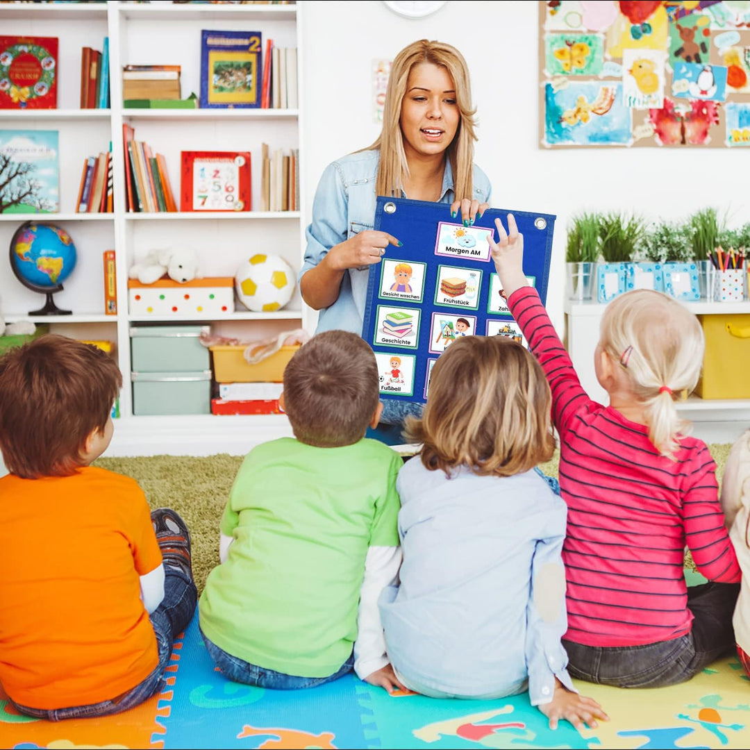 KIKIGOAL Kalender Kinder, Autismus Kinder Kalender Visueller Zeitplan mit 70-Stück deutsche Routine